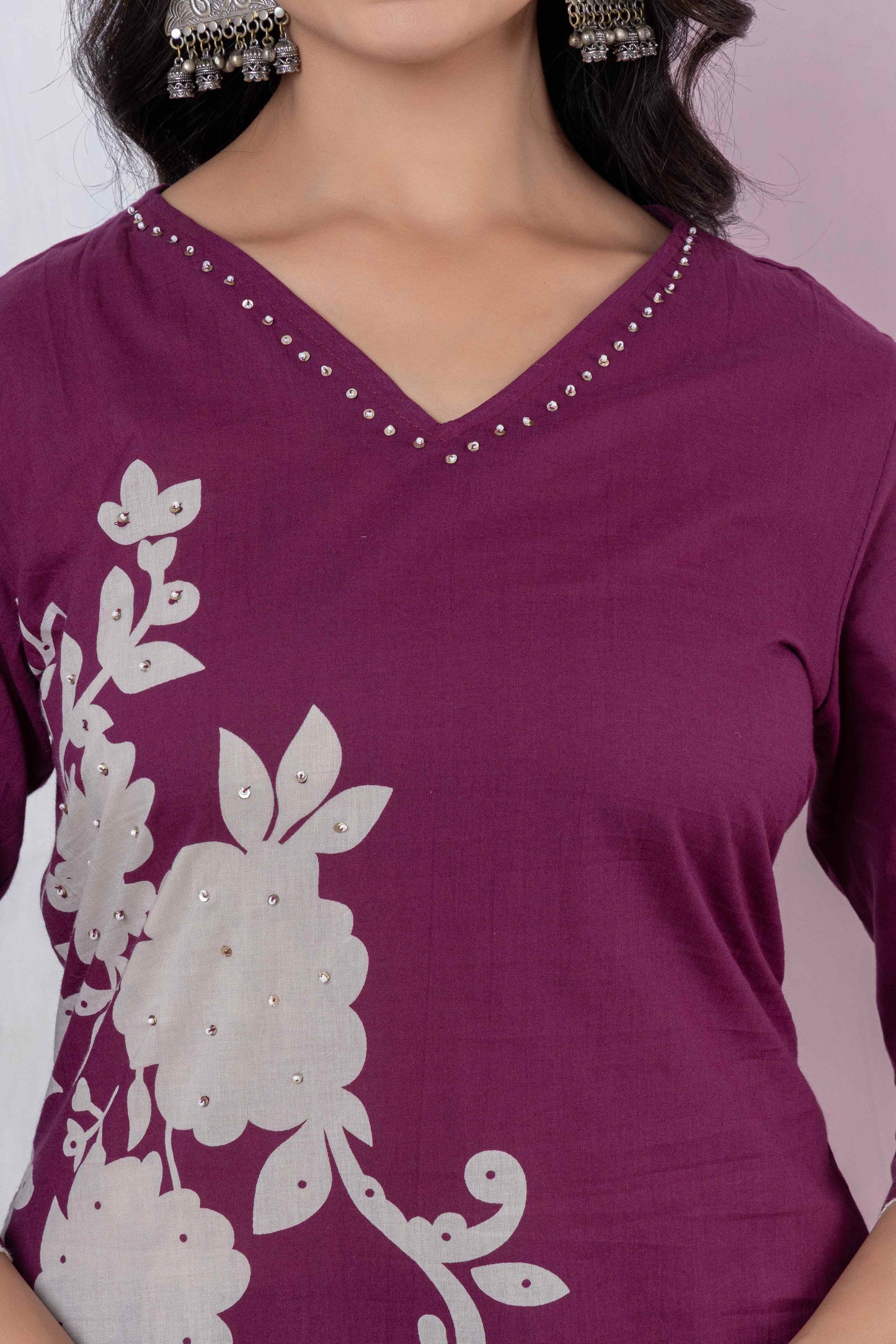GulBloom Petal Grace Printed Cotton Kurta Set