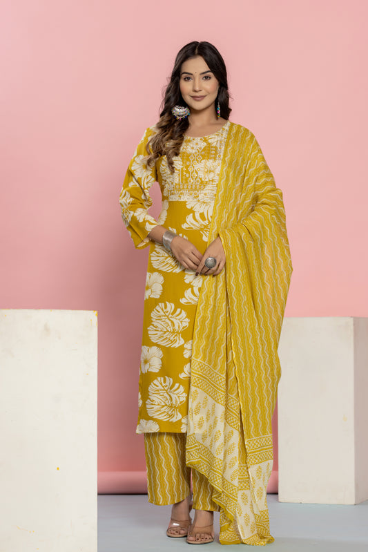 Yellow kurti set 3pcs