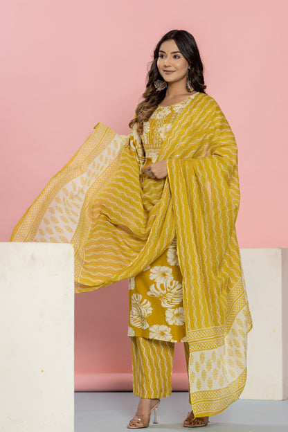 Yellow kurti set 3pcs