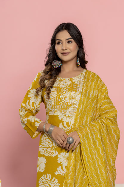 Yellow kurti set 3pcs