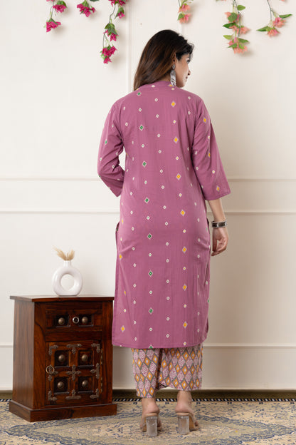 Printed cotton kurti 3pc set