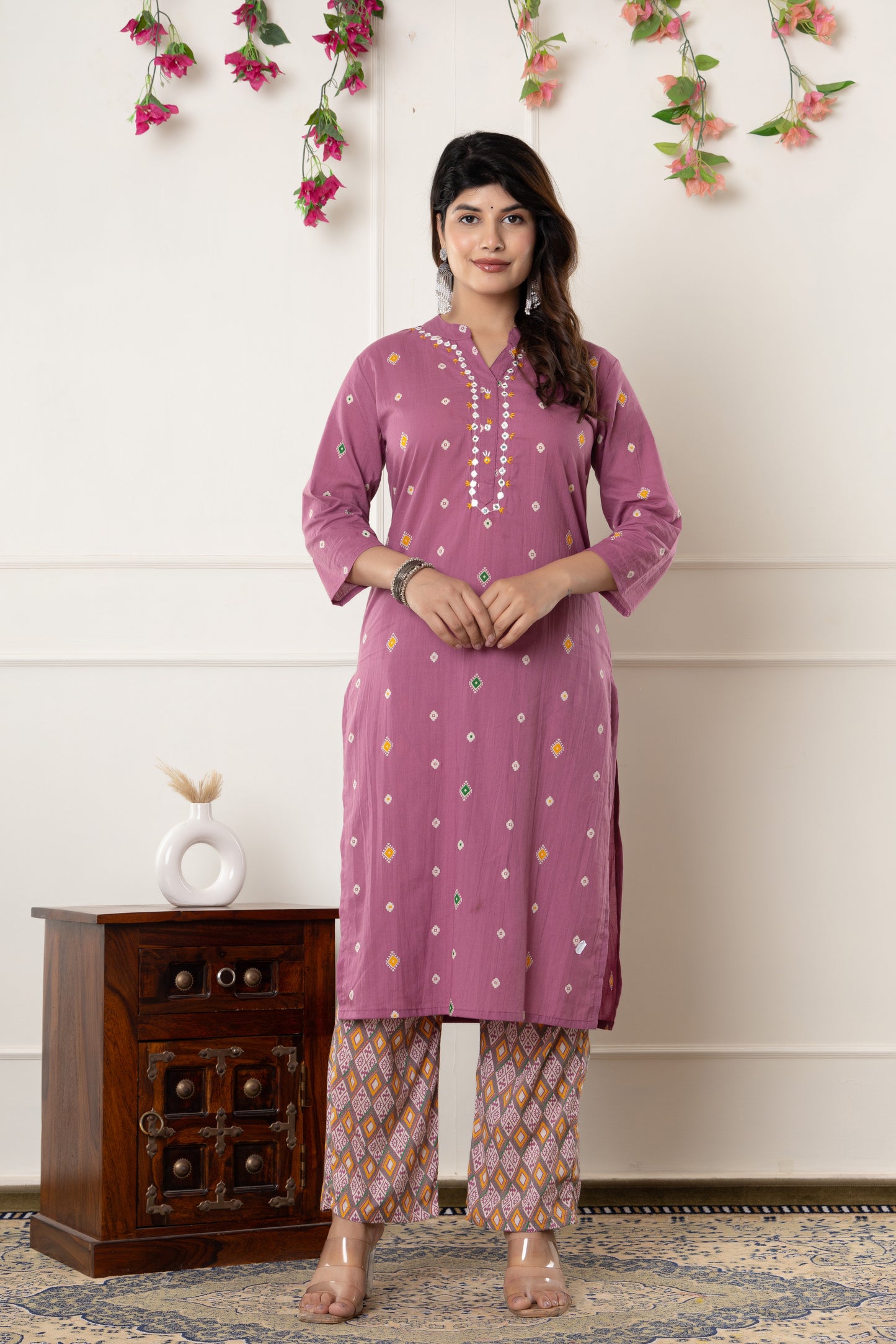 Printed cotton kurti 3pc set