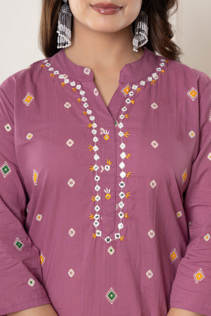Printed cotton kurti 3pc set