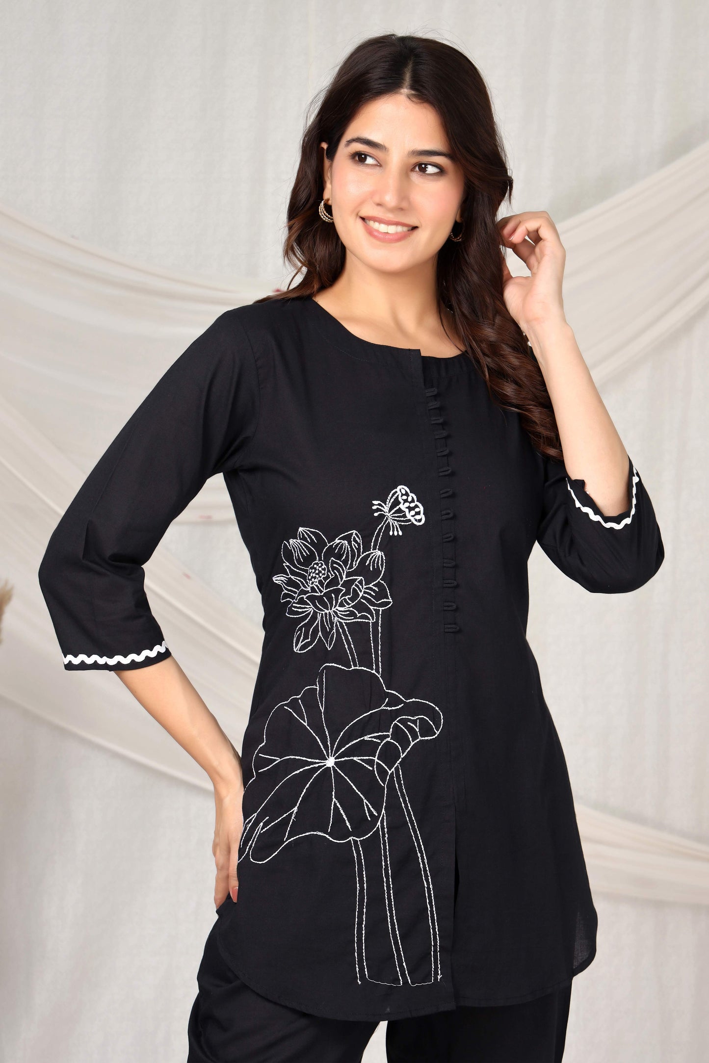 Midnight grace emboridered co-ord set