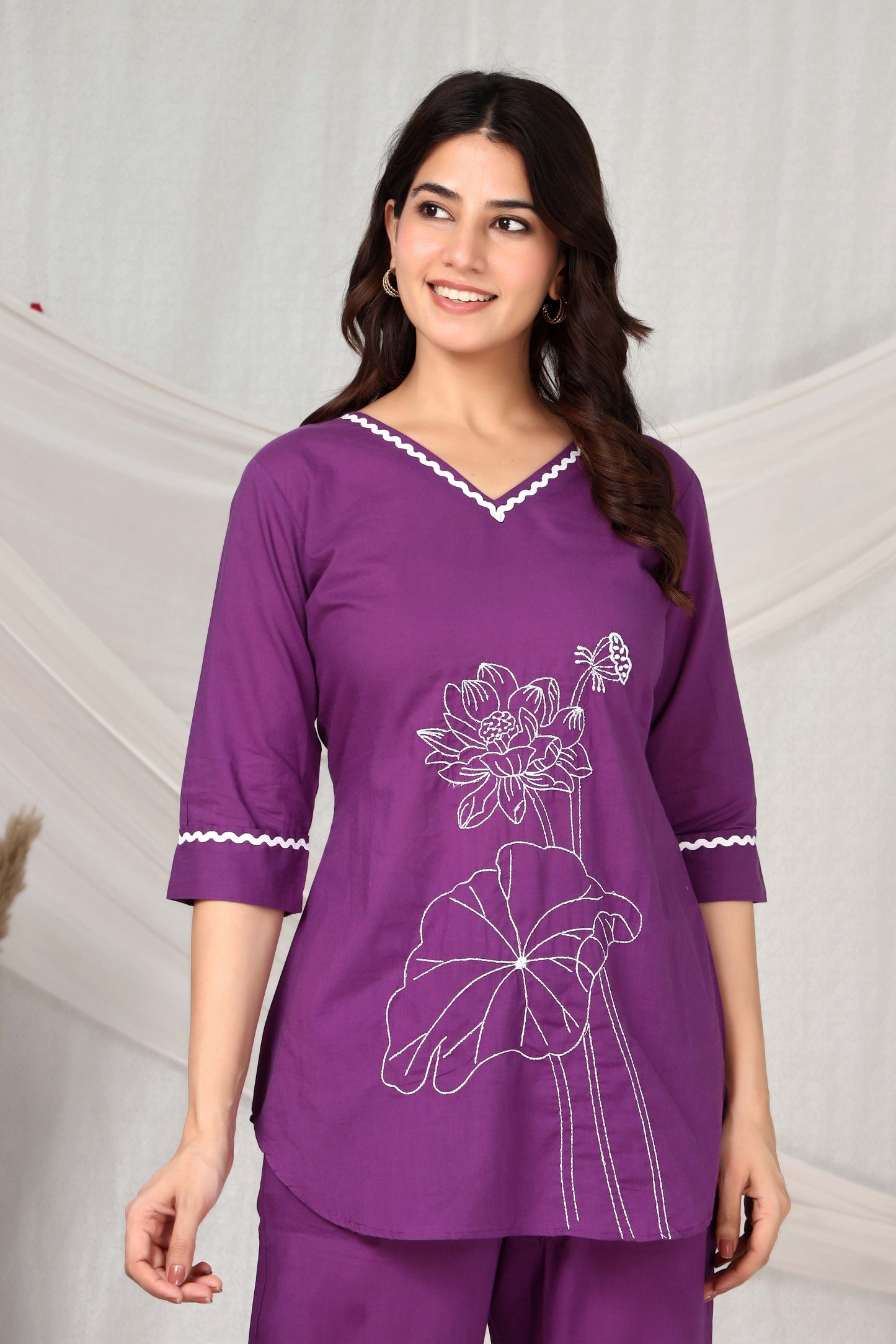 Lavendar luxe emboridered co-ord set