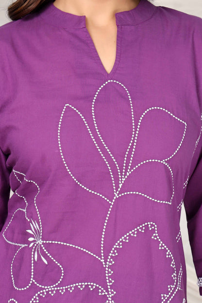 Purple muse emboridered co-ord set