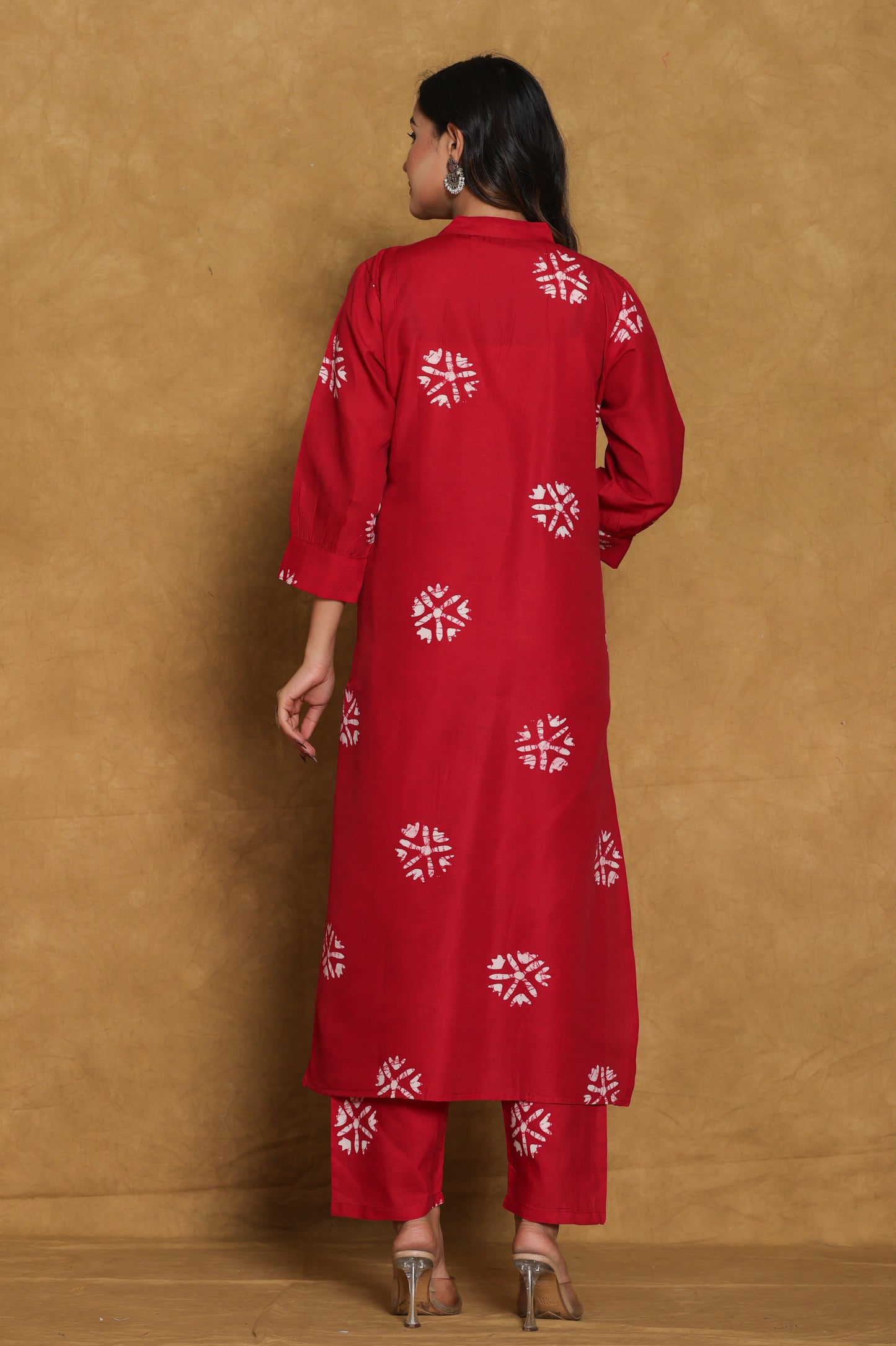 Bold Red Elegance with Timeless Motifs