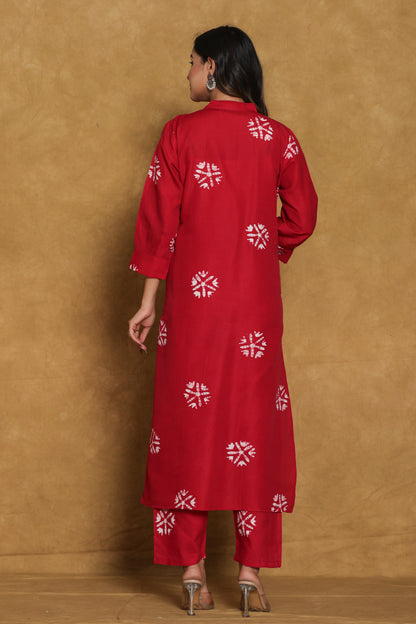 Bold Red Elegance with Timeless Motifs