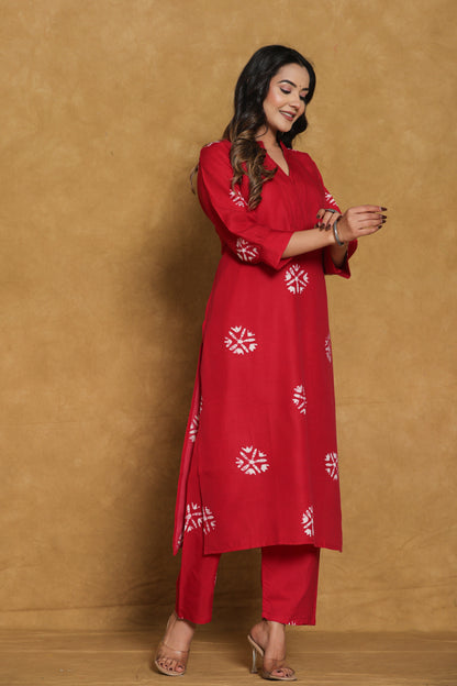 Bold Red Elegance with Timeless Motifs