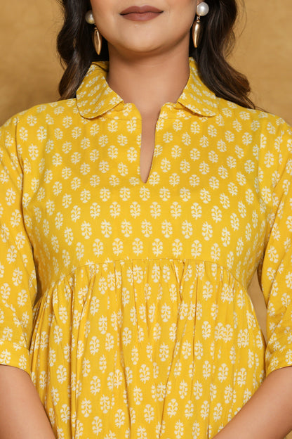 Yellow Small Booti Cotton Printed Co-ord Set