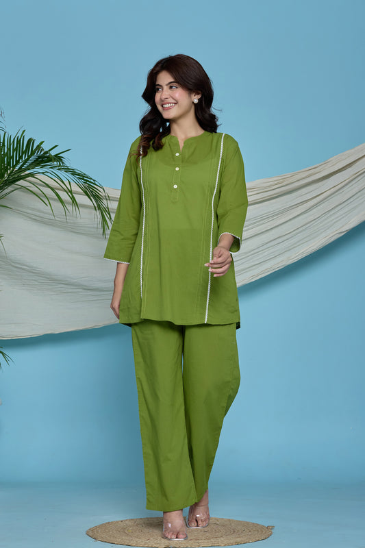 Everyday Calm Green cotton co-ord set