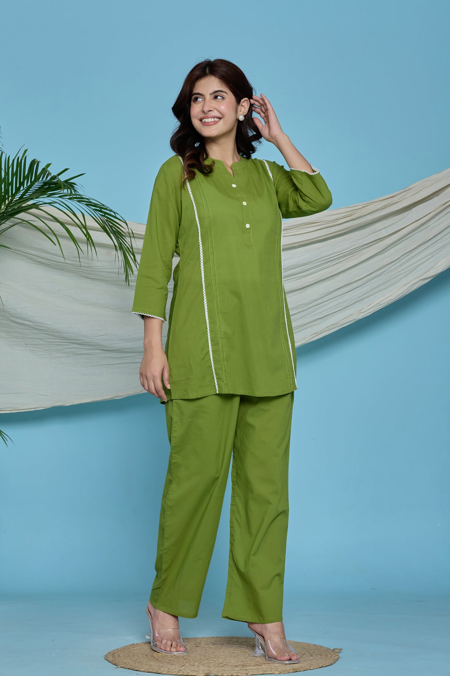 Everyday Calm Green cotton co-ord set