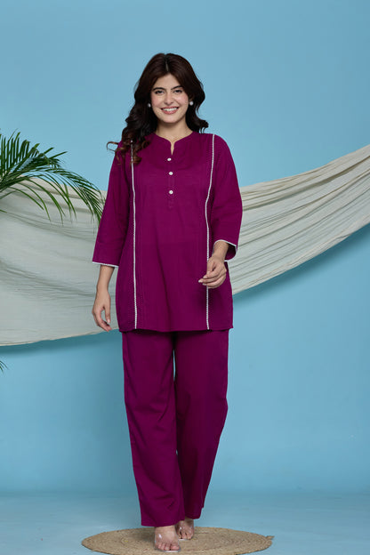 Everyday Calm wine cotton co-ord set