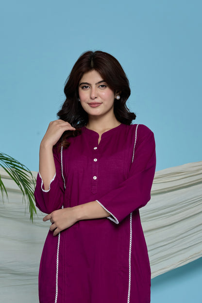 Everyday Calm wine cotton co-ord set