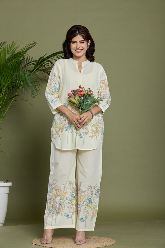 Floral Printed Cotton Co-ord Set