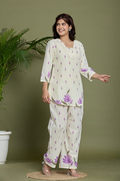 Floral Printed Cotton Co-ord set