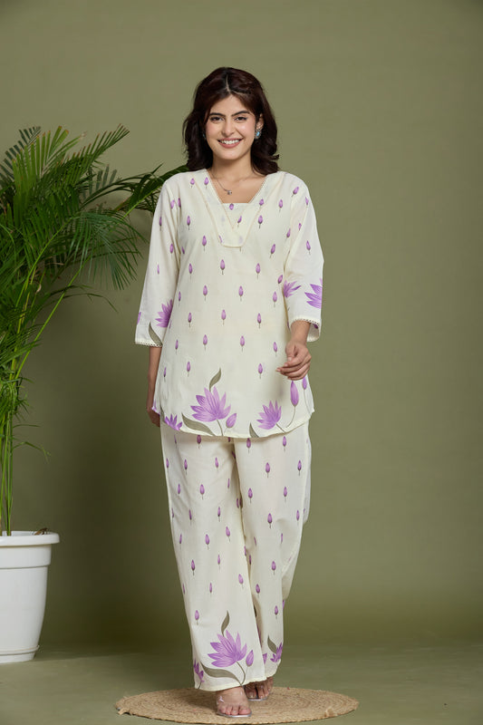 Floral Printed Cotton Co-ord set