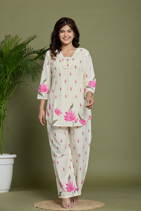Floral Printed Cotton Co-ord set