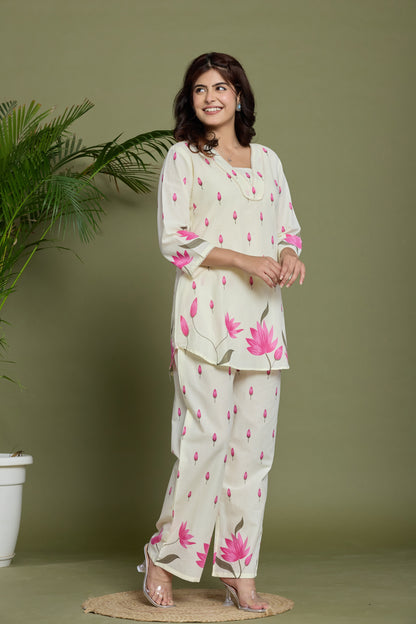 Floral Printed Cotton Co-ord set