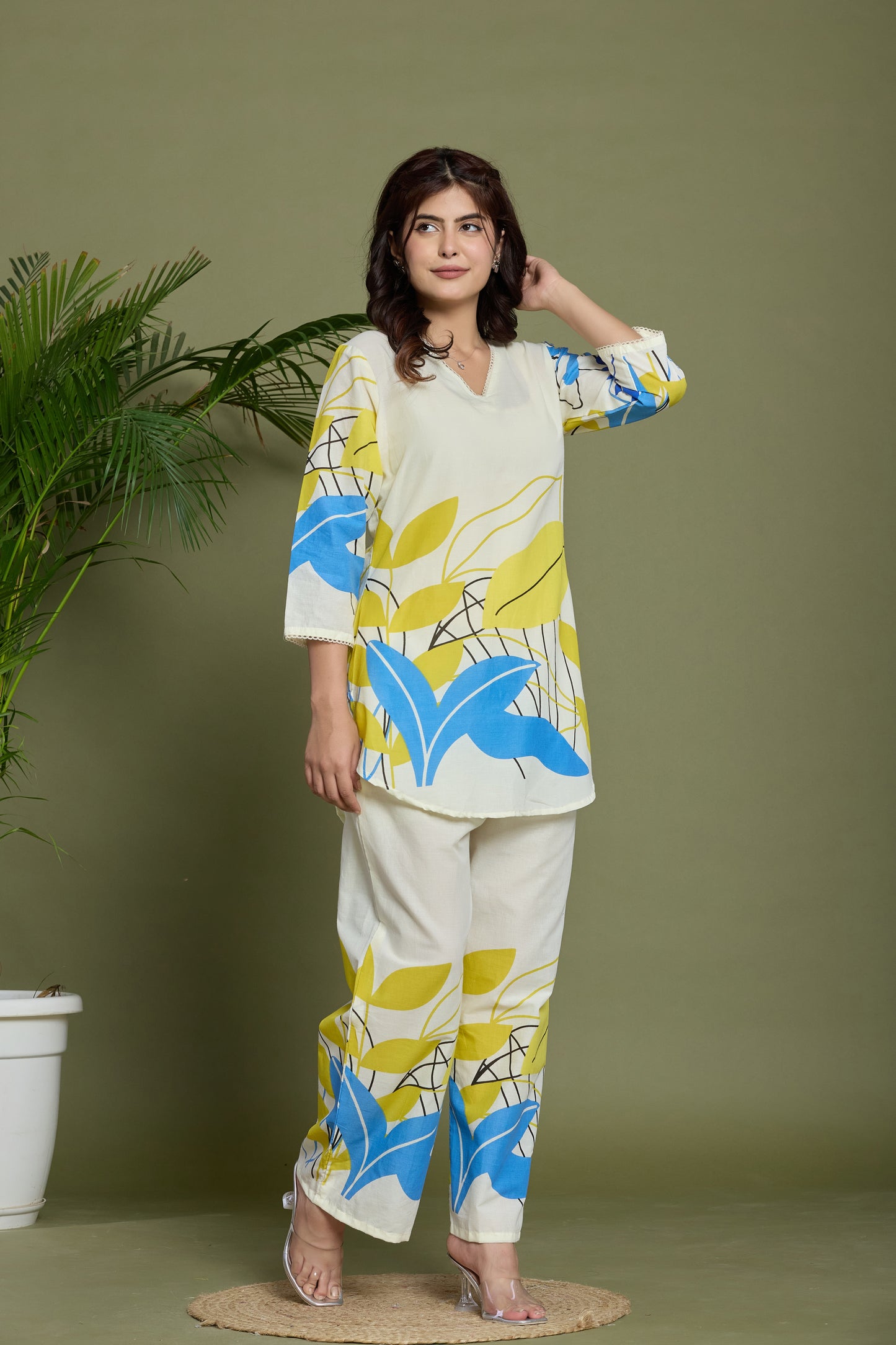 Blue Yellow Summer co-ord set
