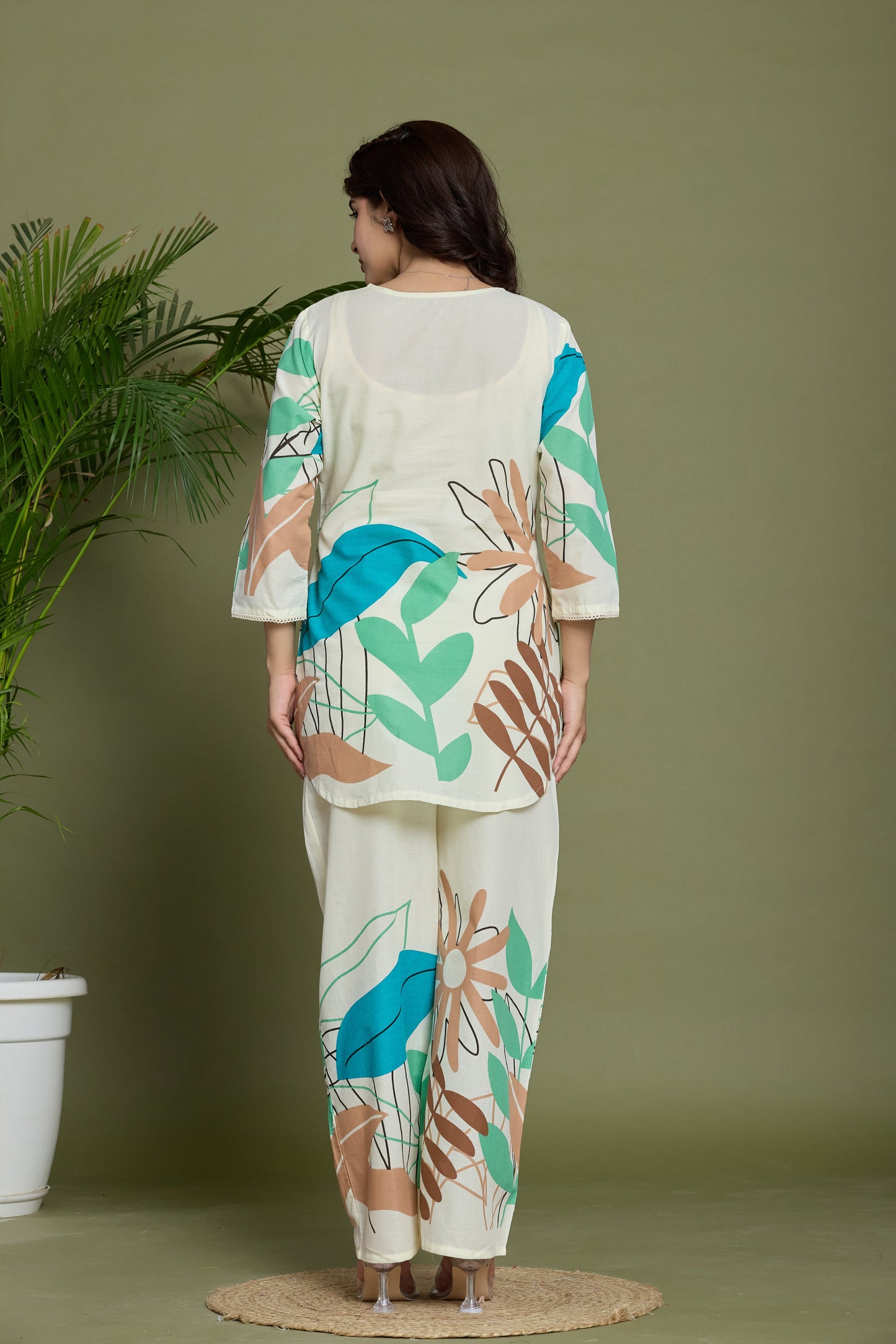 Green Brown Summer co-ord set