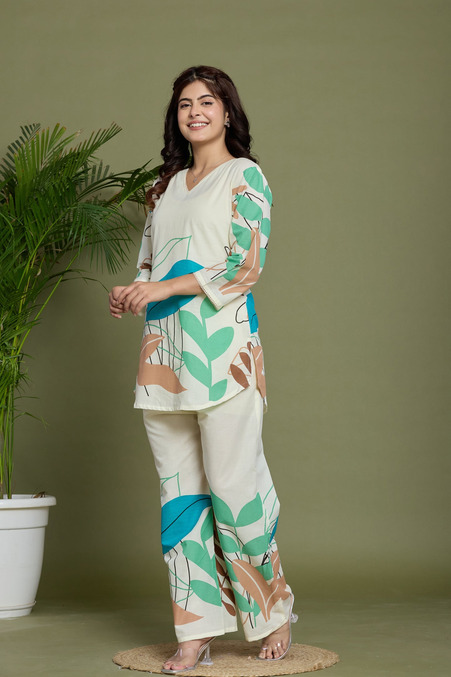 Green Brown Summer co-ord set