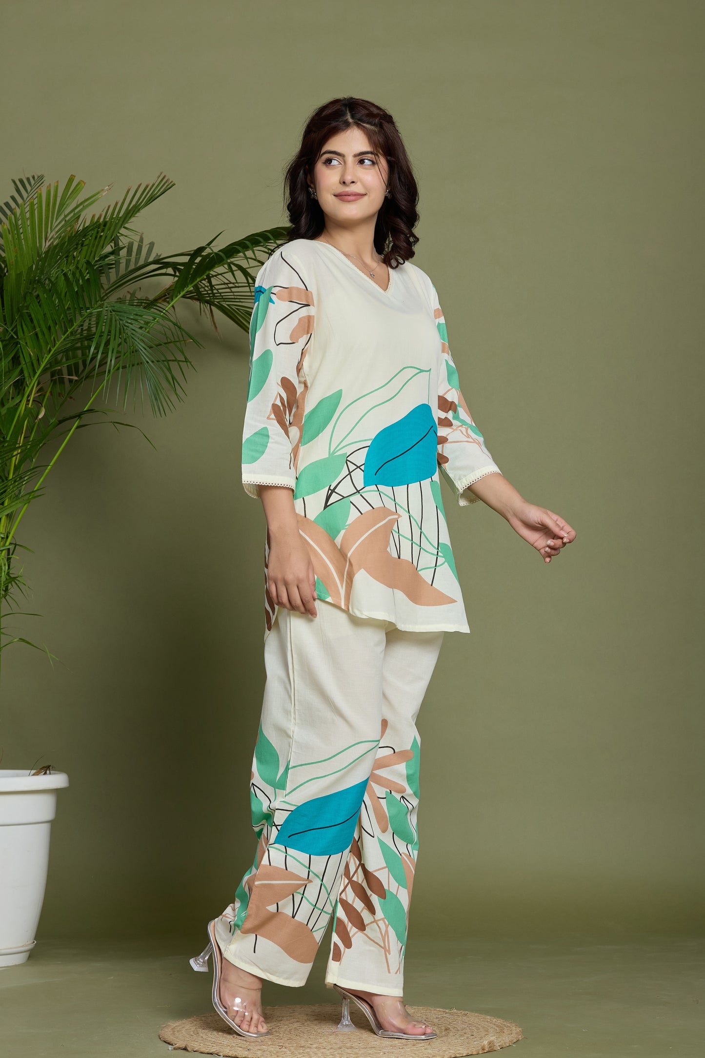 Green Brown Summer co-ord set