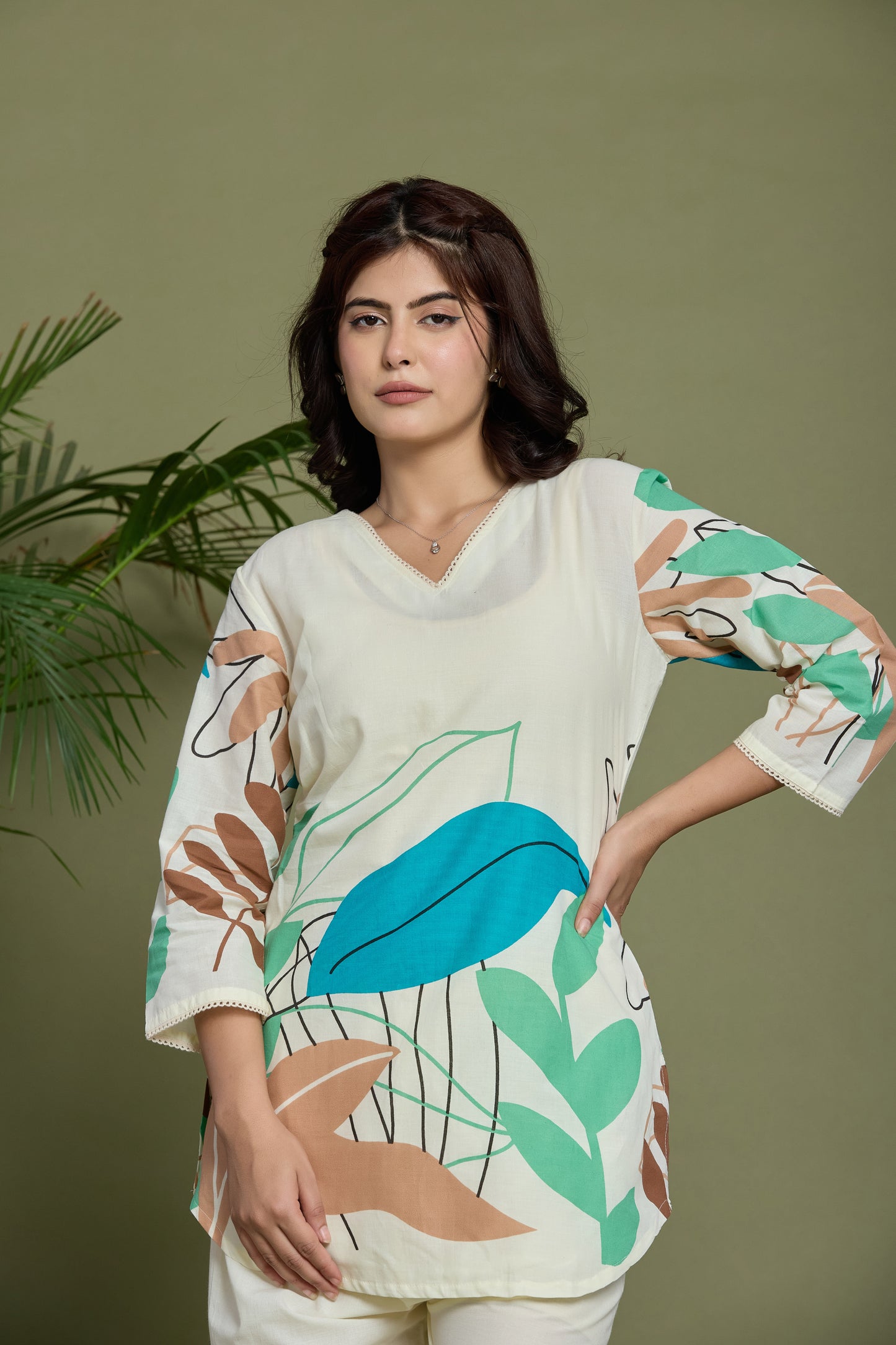 Green Brown Summer co-ord set