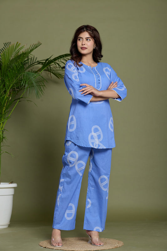 Chic Sky Blue cotton co-ord set