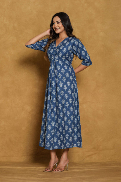 Everyday Wear
Cotton
one piece for Women
abstract print
blue
white
daily wear
casual wear
party wear