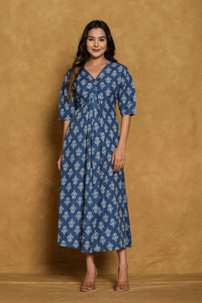 Everyday Wear
Cotton
one piece for Women
abstract print
blue
white
daily wear
casual wear
party wear