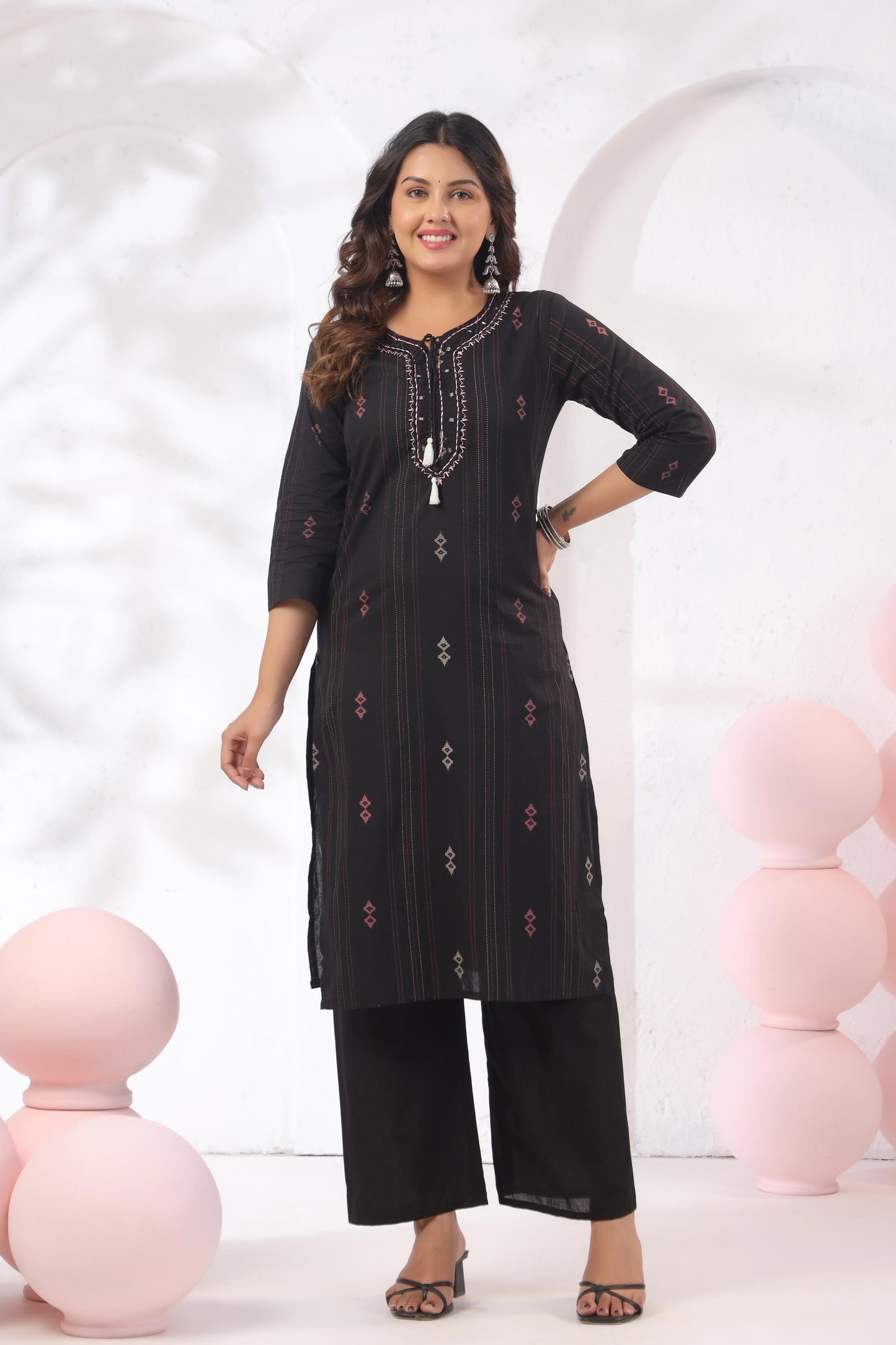 Noor Aura Midnight Heritage Printed Cotton Kurta Set
