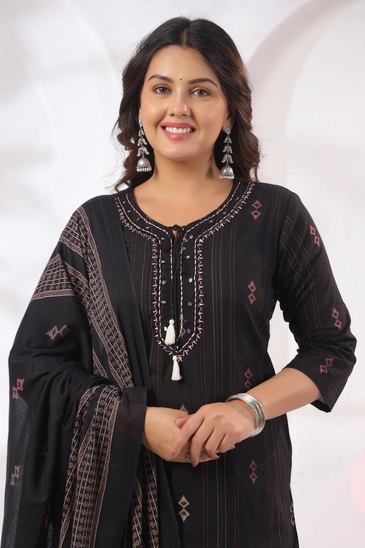 Noor Aura Midnight Heritage Printed Cotton Kurta Set