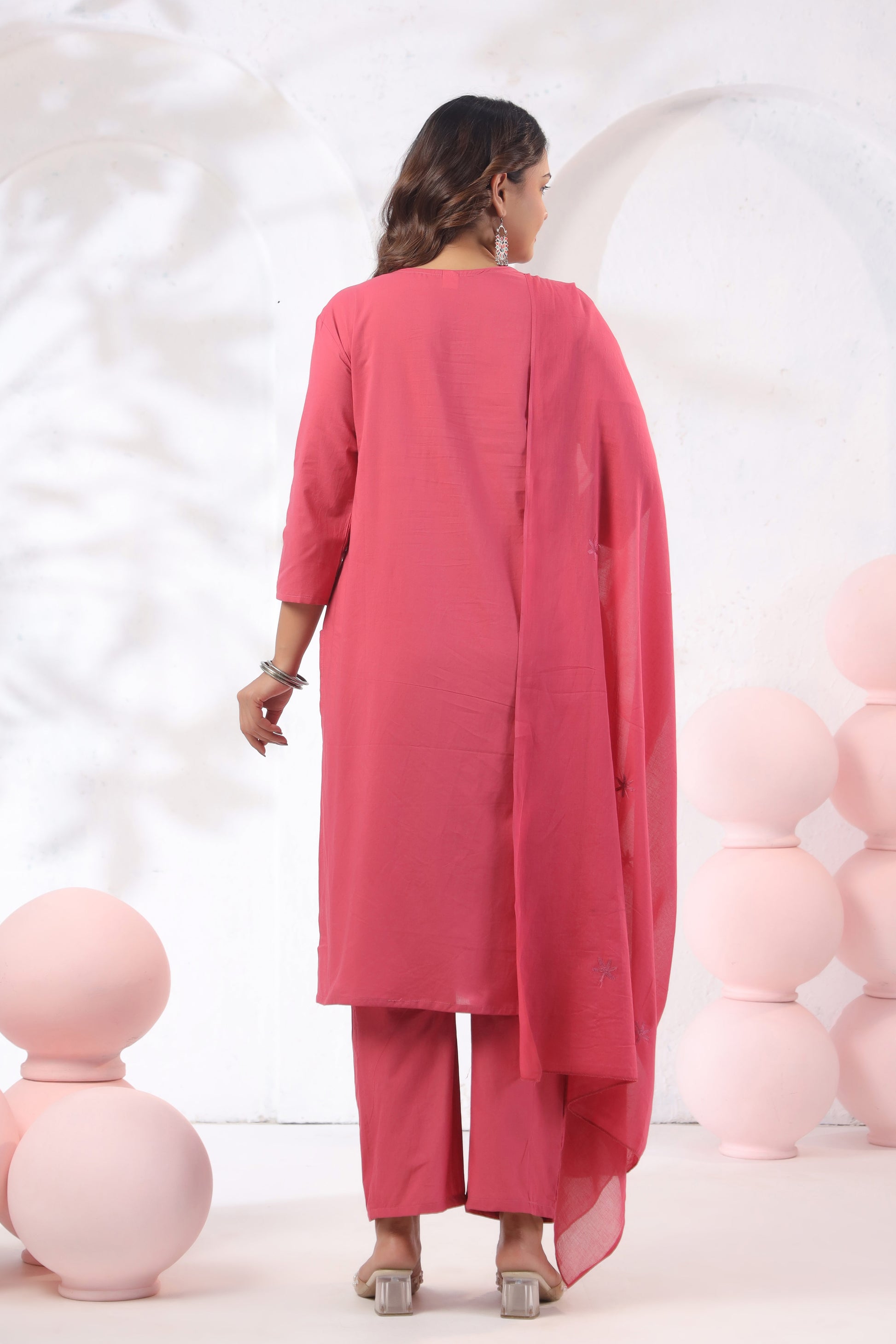 jaipur cotton embroidered kurti set