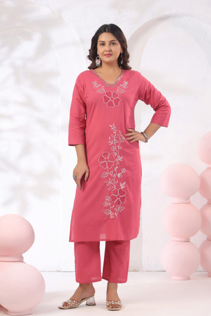 blush bloom embroidered cotton kurta set for women
rang ease embroidered cotton kurta set karpaa
jaipur cotton embroidered kurti set
