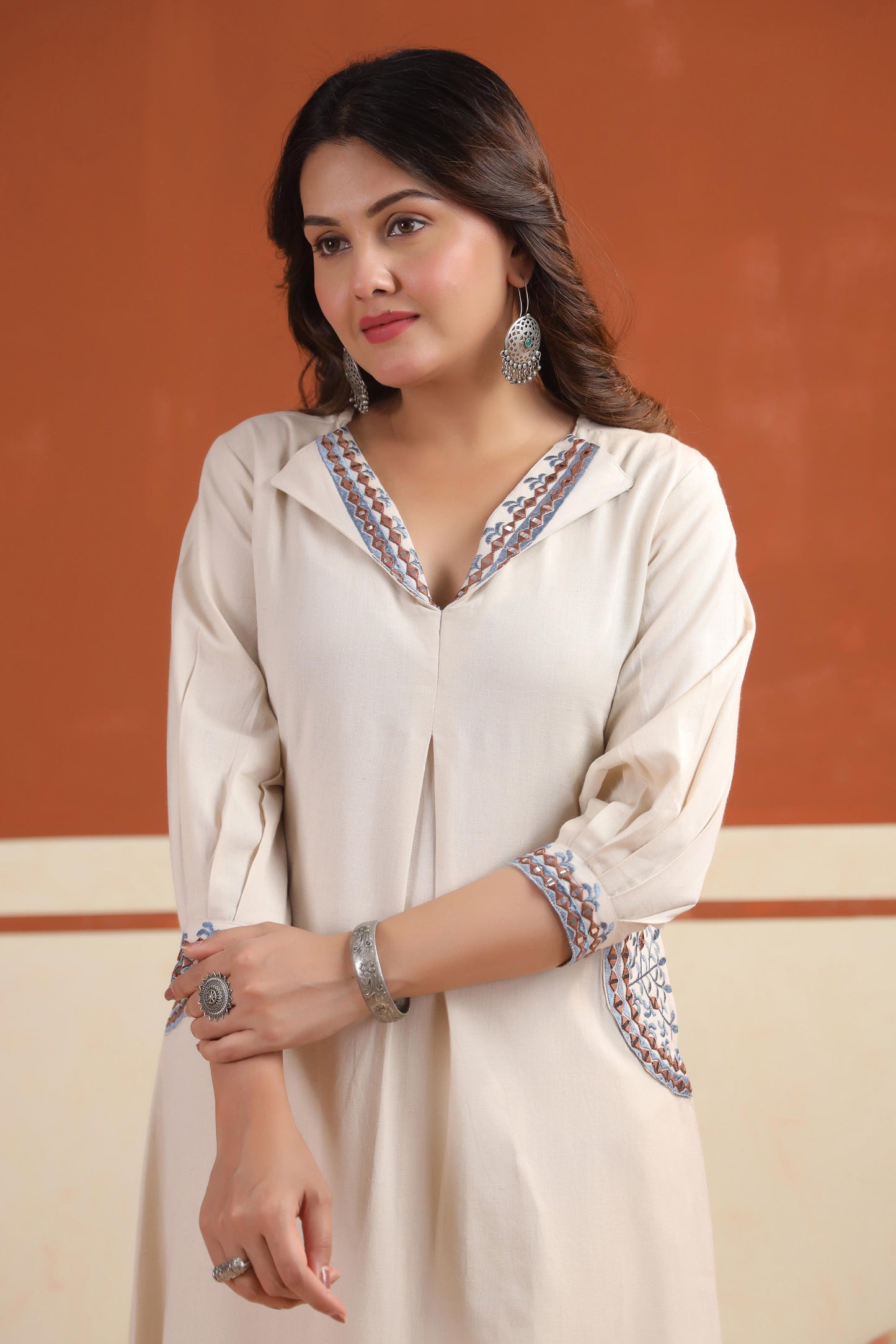 Rang Ease Desert Mirror Embroidered Cotton Co-ord Set