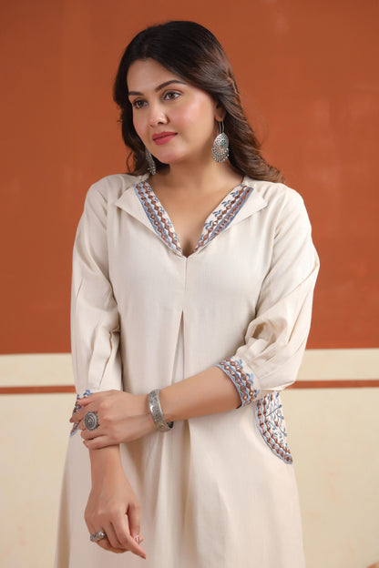 Rang Ease Desert Mirror Embroidered Cotton Co-ord Set