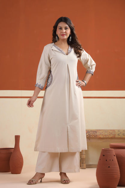 Rang Ease Desert Mirror Embroidered Cotton Co-ord Set