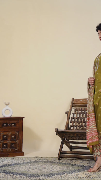 Printed cotton kurti 3pc set